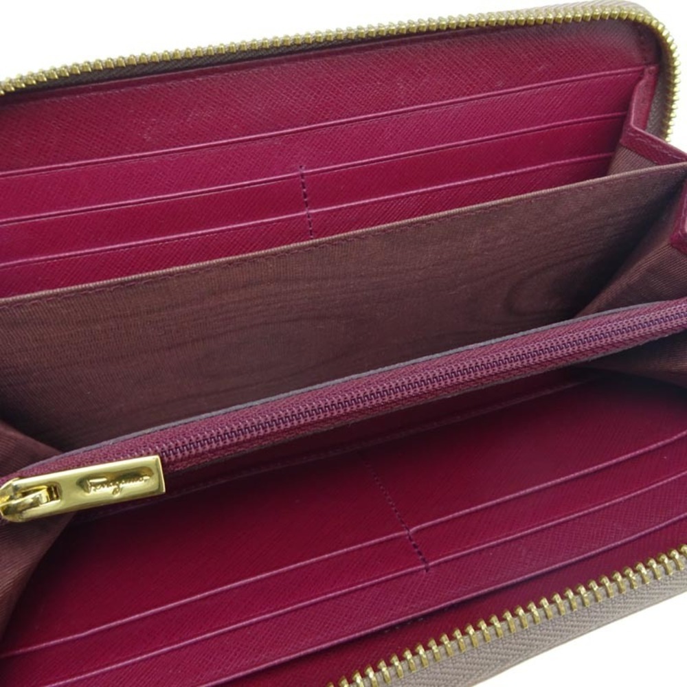 Salvatore Ferragamo Gancini Long Wallet Ladies' JL-22 B300 Leather Pink - Picture 5 of 9